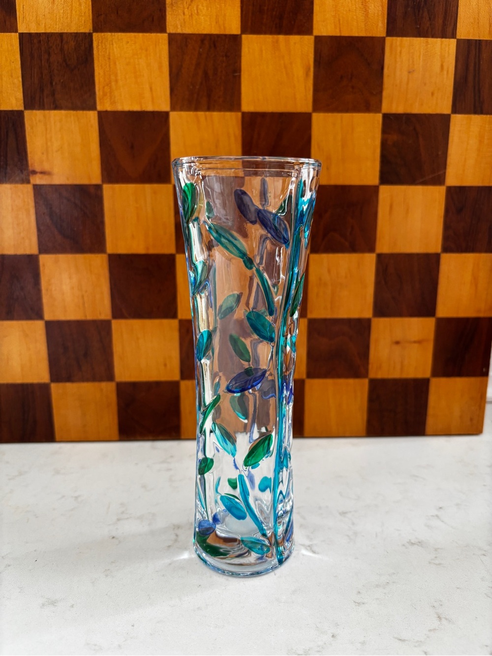 MURANO CC ZECCHIN ITALY "LEAVES" ART GLASS VASE